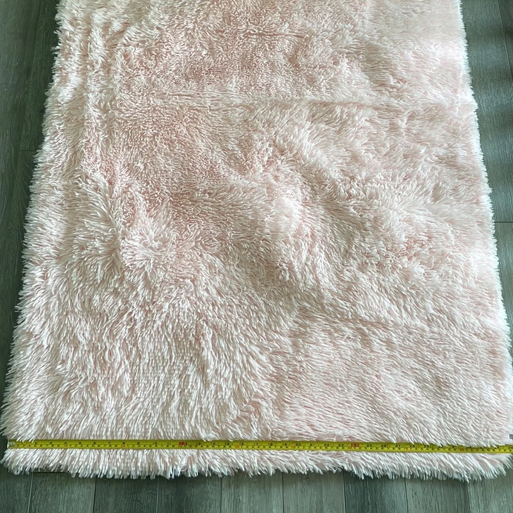 Pink Fuzzy Rug - Picture 3 of 5
